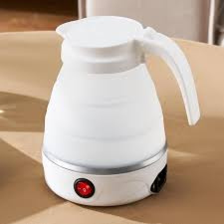 Travel Electric Kettle, Silicone Collapsible Heating Water Boiler, Portable Tea Kettle for Coffee Fast Water Boiling Pot