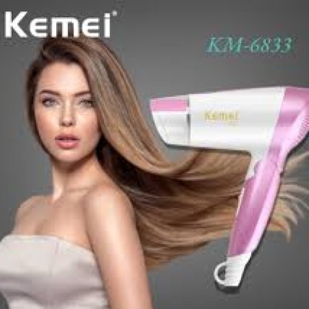 Kemey Km6833 Electric Foldable Hair Dryer For Women - Hair Dryer