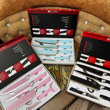 Kitchen Knives Set Wheat Straw Fiber Kitchen Knives With Food Grade Stainless Steel - 6 pcs